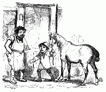 Smith, boy and horse