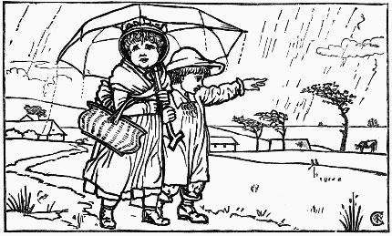 mother and child under umbrella