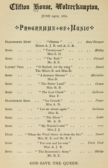 Programme of Music