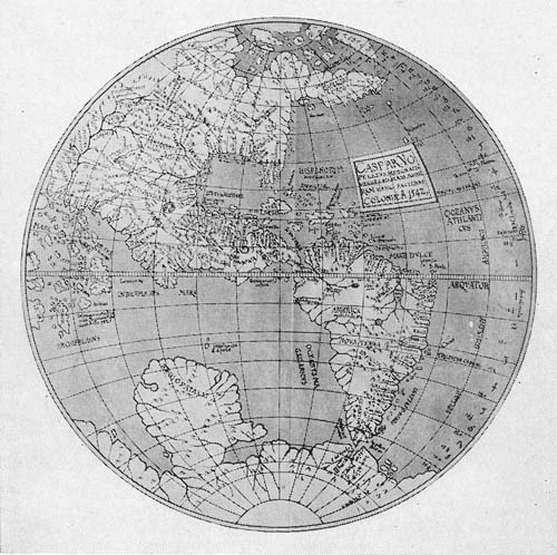 Western
Hemisphere of Vopel Terrestrial Globe.