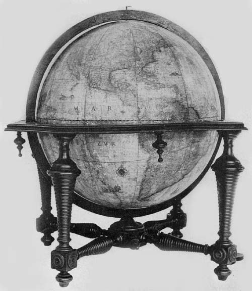 Terrestrial Globe of Dominico Rossi
(Mattheus Greuter), 1695.