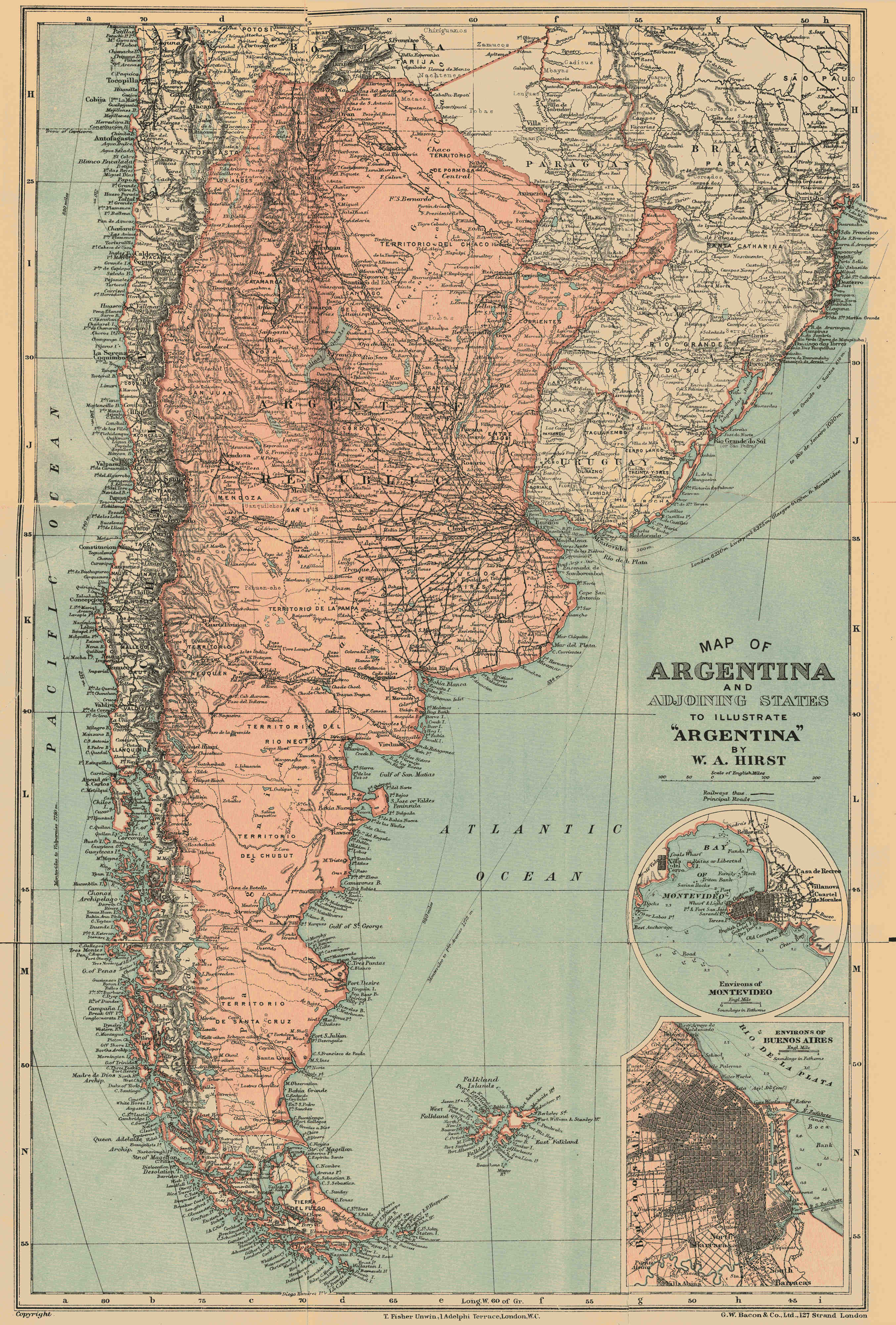 Argentina c.1908 Buenos Ayres Midland Railway A Pair of Maps During  Construction