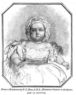 From a Miniature by W. C. Ross, A.R.A., Miniature Painter to the Queen.
AGE 12 MONTHS.