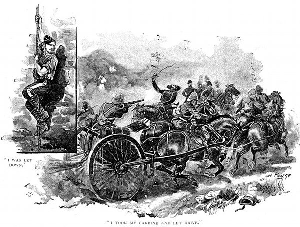 "I WAS LET DOWN."
"I TOOK MY CARBINE AND LET DRIVE."