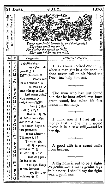 almanac July 1870