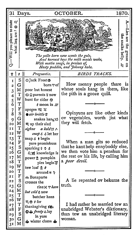 almanac October 1870