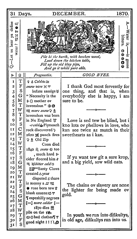 almanac December 1870