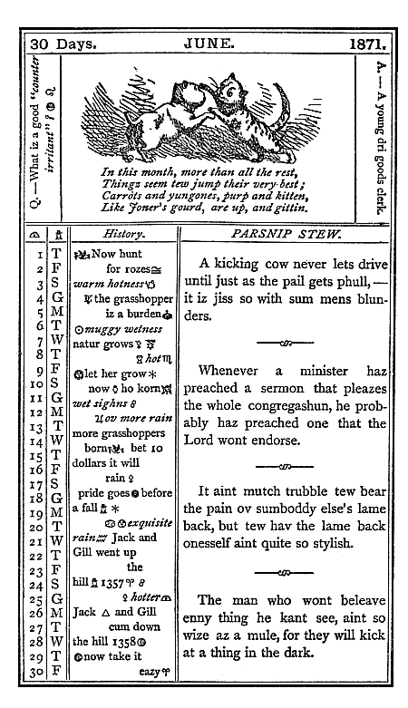 almanac June 1871