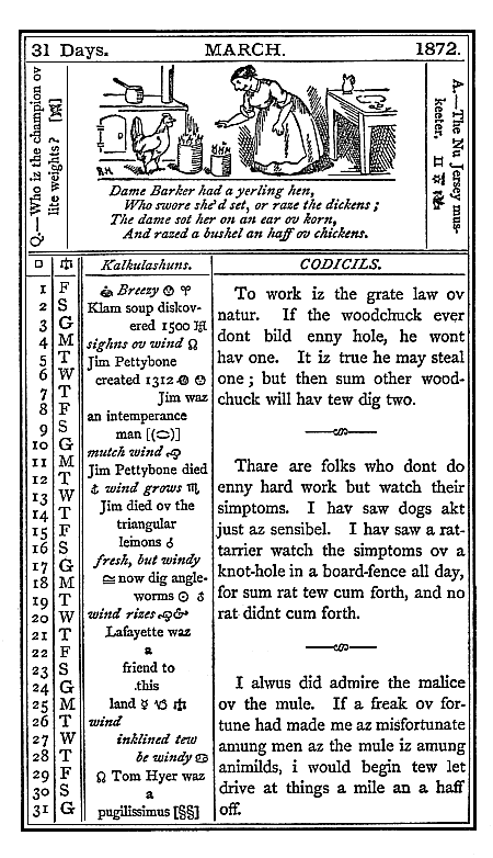 almanac March 1872