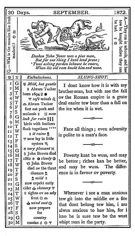 almanac September 1872