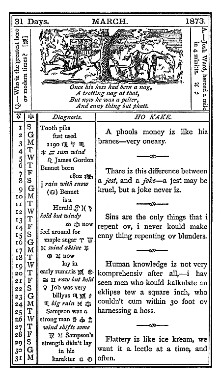 almanac March 1873
