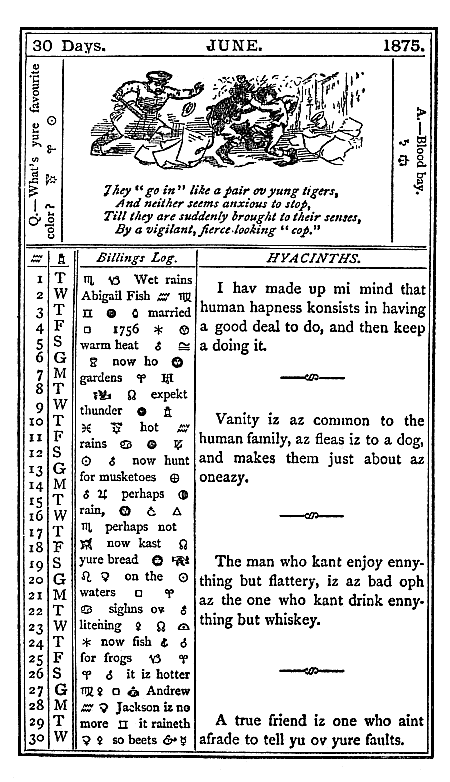 almanac June 1875