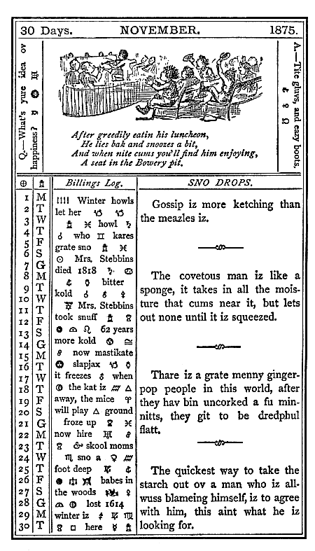 almanac November 1875