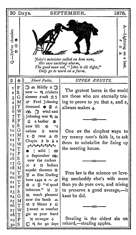 almanac September 1876