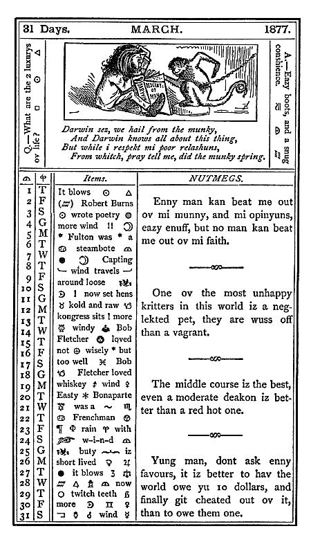almanac March 1877