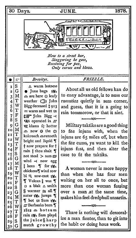 almanac June 1878