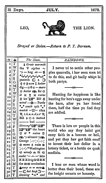 almanac July 1879