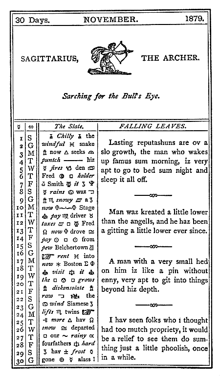 almanac November 1879