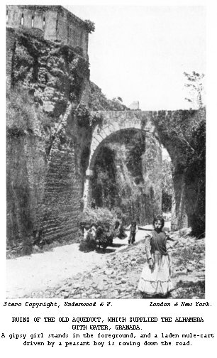 Ruins of the Old Aqueduct, which supplied the Alhambra with
water, Granada