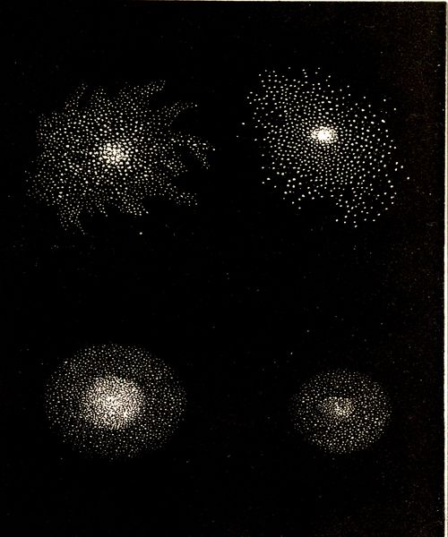 Figures 70, 71, 72, 73.
CLUSTERS OF STARS AND NEBULÆ.