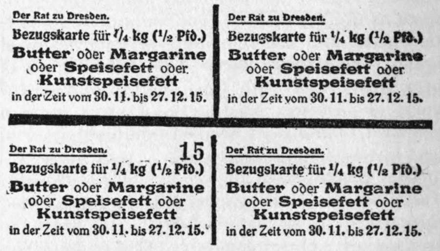 THE BUTTER AND FAT CARD OF DRESDEN