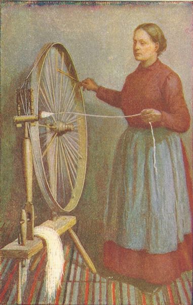 SPINNING THE WOOL.