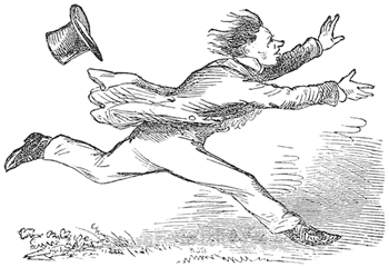 Portrait of man running.