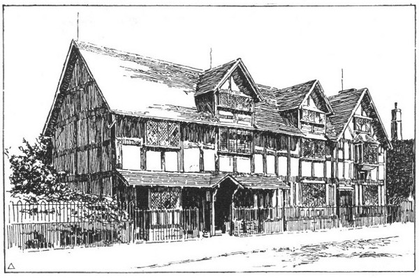 drawing of Shakespeare's birthplace