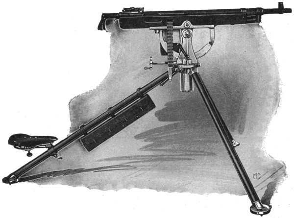Tripod-mounted machine gun
