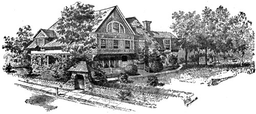 Picturesque house as highlight engraving