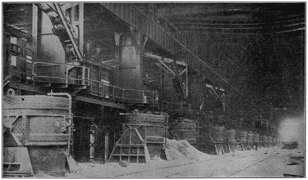 Interior of steel production plant