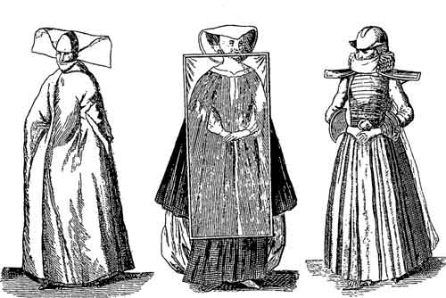 Fig. 31.&mdash;Divers costumes de deuil au dix-huitième siècle