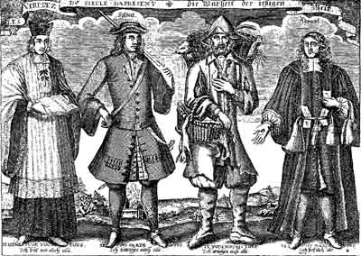 Fig. 28.&mdash;Les v�rit�s du si�cle d'� pr�sent, fac-simil� d'une estampe d'Aubry, graveur strasbourgeois
du dix-septi�me si�cle.