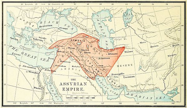 map: THE ASSYRIAN EMPIRE.