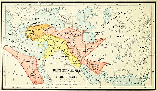 map: THE BABYLONIAN EMPIRE AND ITS SURROUNDINGS.