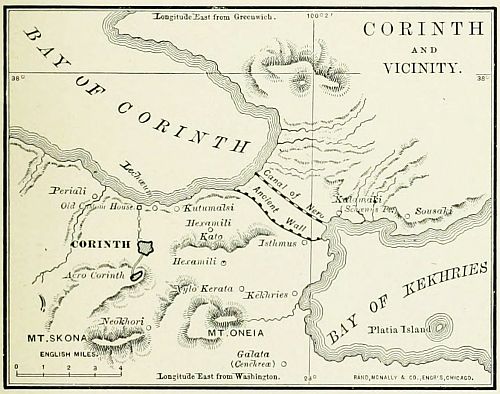 map: CORINTH AND VICINITY.