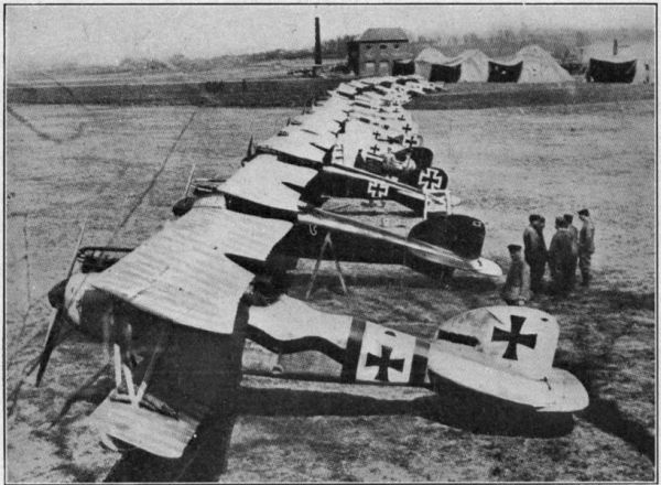 Photo of a line of German planes