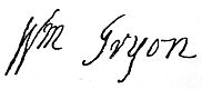 Signature: Wm Tryon