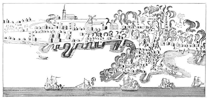 A CONTEMPORARY SKETCH OF THE BURNING OF FALMOUTH