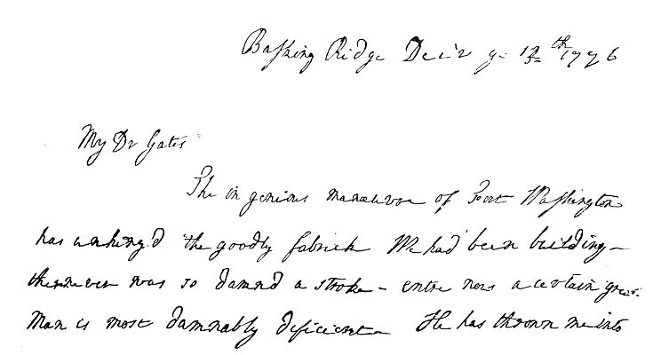 FACSIMILE OF FIRST LINES OF LEE’S LETTER TO GATES