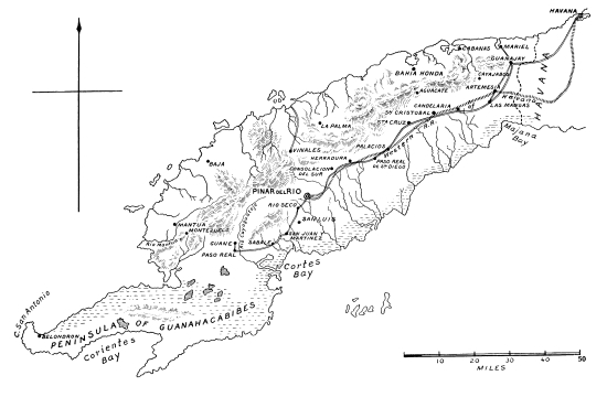 SKETCH MAP OF THE PROVINCE OF PINAR DEL RIO.