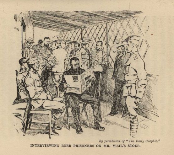 INTERVIEWING BOER PRISONERS ON MR. WEIL'S STOEP