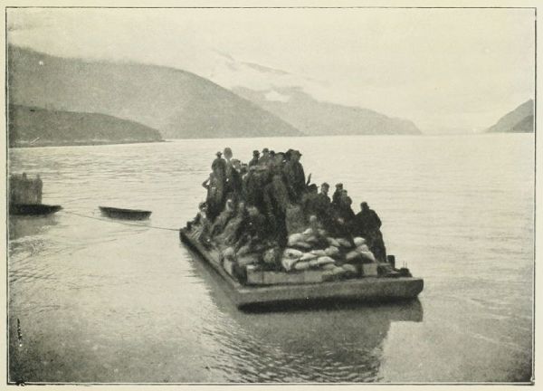 Klondike-Bound Miners and their Outfits on Lake Linderman.