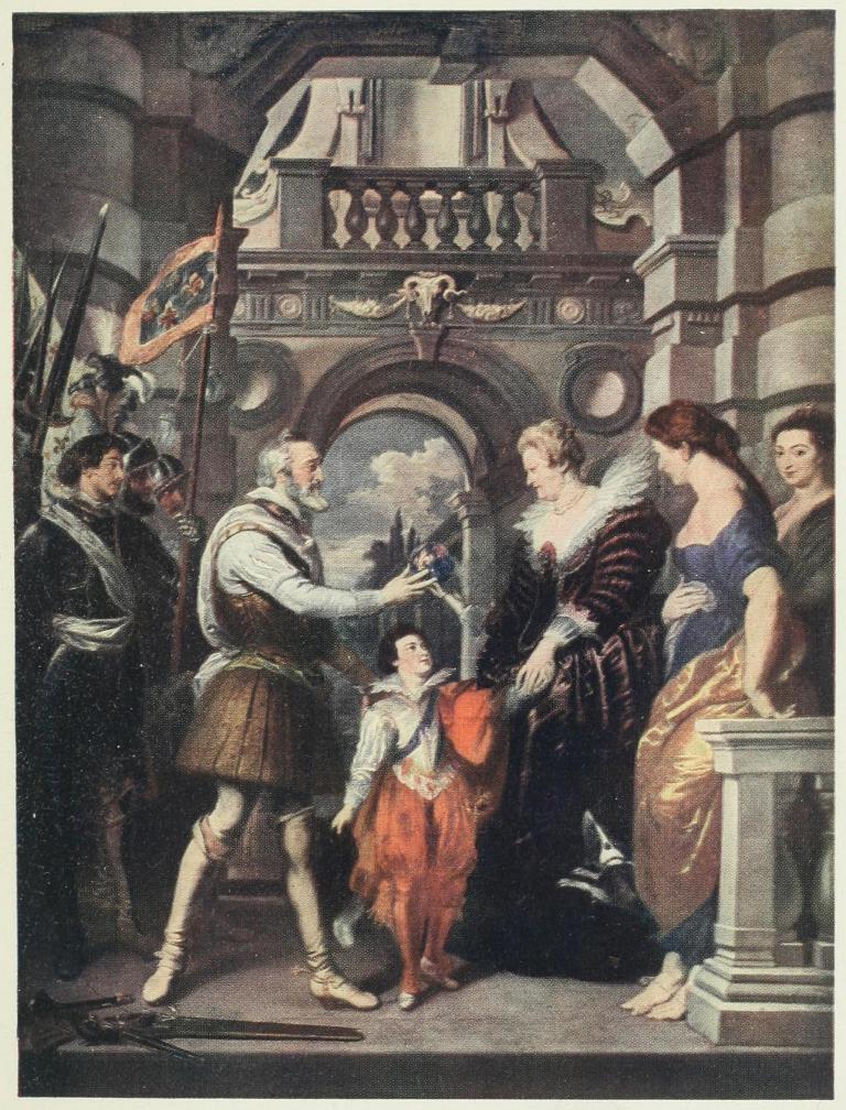 PLATE VII.—HENRY IV. LEAVING FOR A
CAMPAIGN