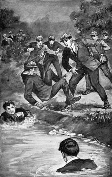 &ldquo;SIMPSON ISN&rsquo;T IN THE WATER AT ALL, FELLOWS! HE&rsquo;S
THROWING THE OTHERS IN.&rdquo;