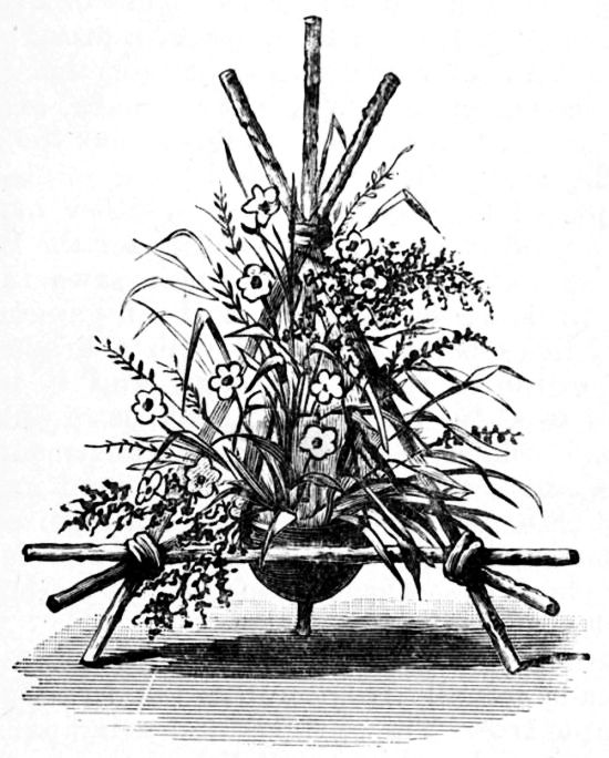 Fig. 8.—Rustic Flower Holder Complete, with Cocoanut Vase in Position.