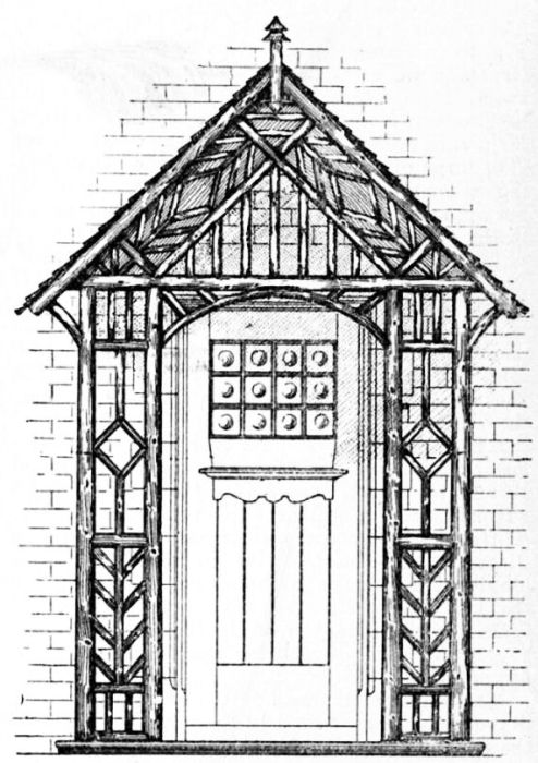 Fig. 94.—Front Elevation of Cottage Porch.