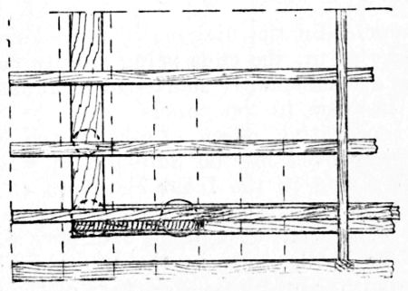 Fig. 99.—Part Plan of Roof for Cottage Porch.