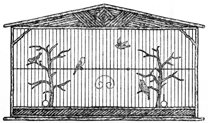Fig. 111.—Front Elevation of Aviary.