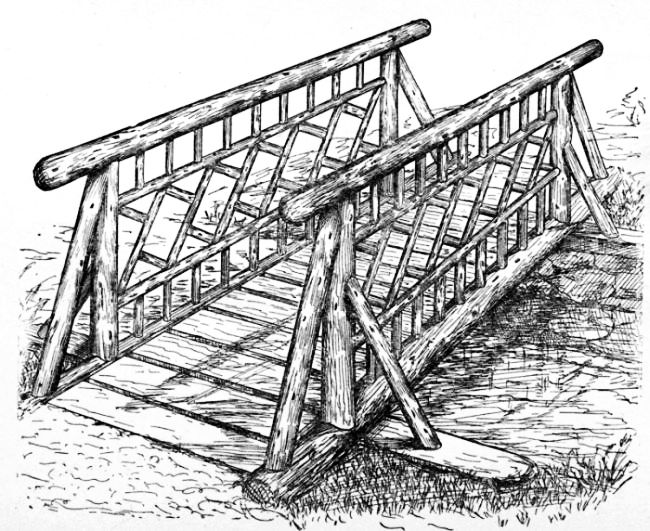 Fig. 121.—Rustic Foot-bridge.